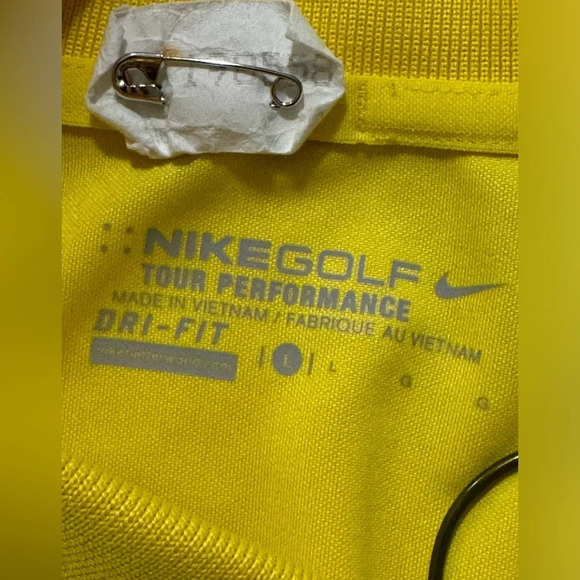 Nike Men Large Golf Tour Performance Polo - Yellow - Picture 5 of 6